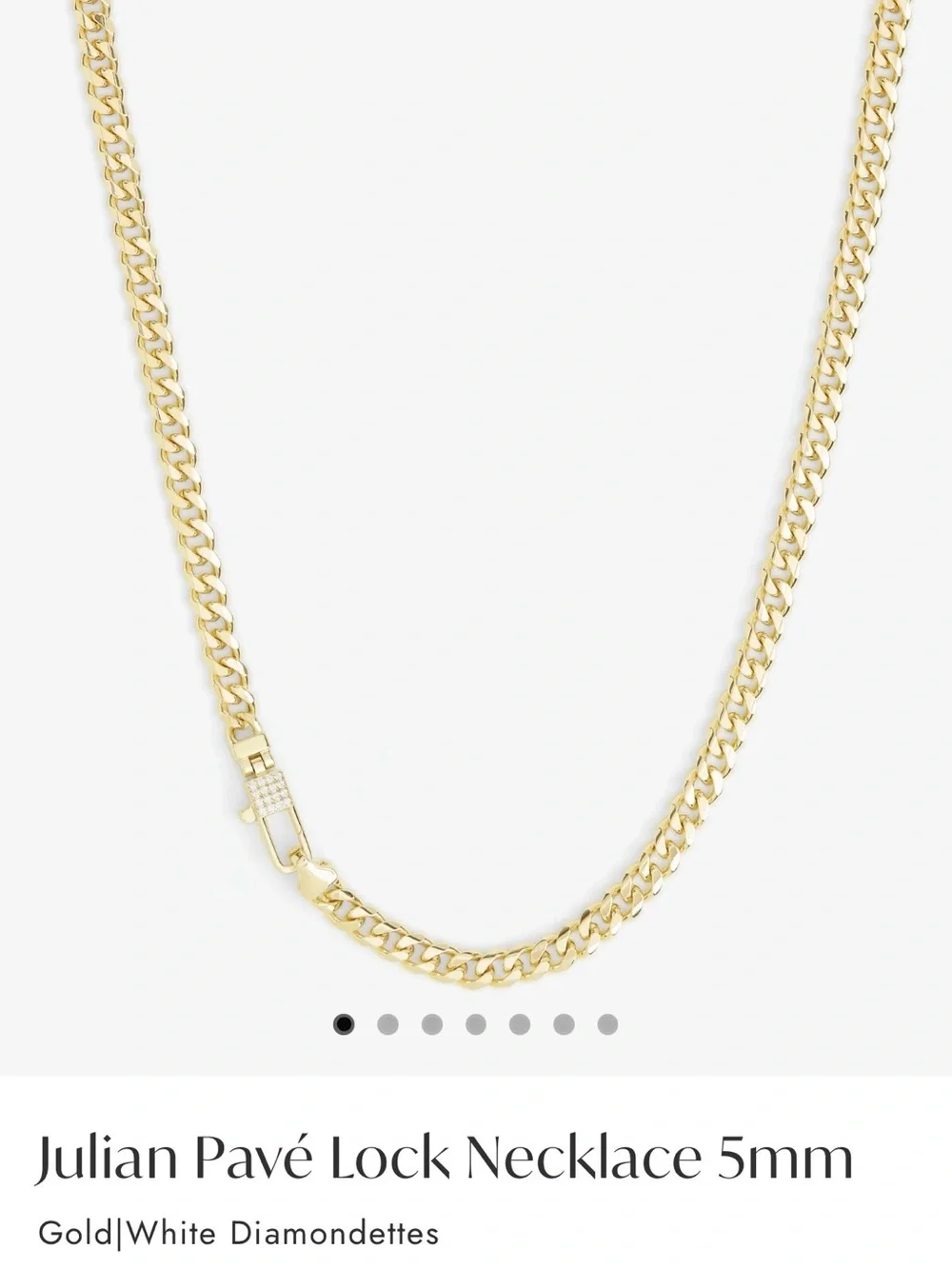 Melinda Maria Gold Julian Pavé Lock Necklace with White Diamonettes